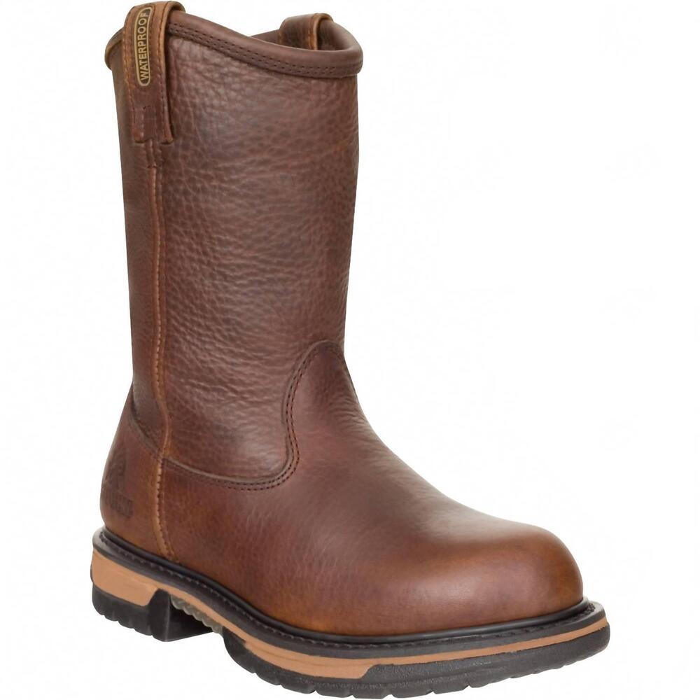 NEW ROCKY men's ironclad wellington boots in tan pitstop